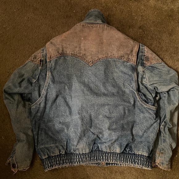 Vintage Guess Marciano Back To The Future Guess 2 Tone Denim Jean Jacket SMALL - Picture 2 of 7